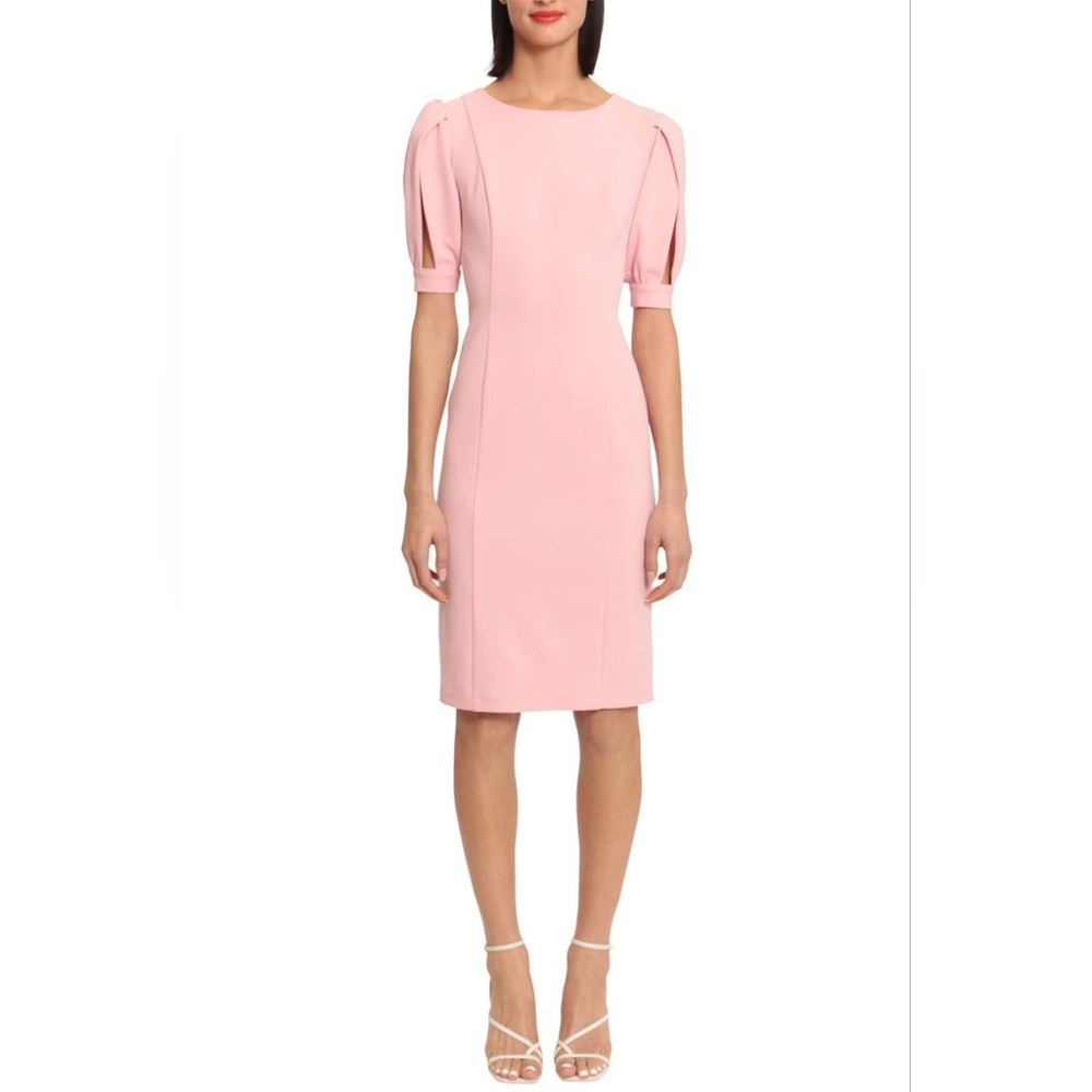 Donna Morgan Cutout Short Puff Sleeve Sheath Dress